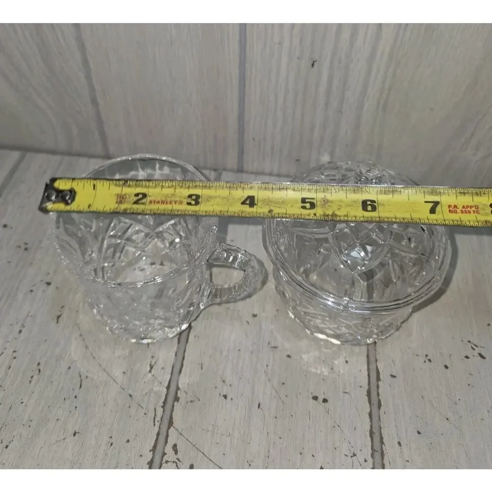 Vtg Royal Chrystal Rock Opera Sugar & Creamer RCR Lead Crystal NIB Elegant